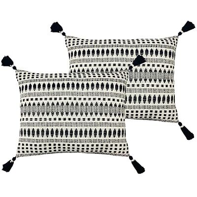 Yard The Linen Ganado vävd polyesterfylld kudde – tvåpack, svart, 40 x 60 cm Yard The Linen Ganado vävd polyesterfylld kudde – tvåpack, svart, 40 x 60 cm