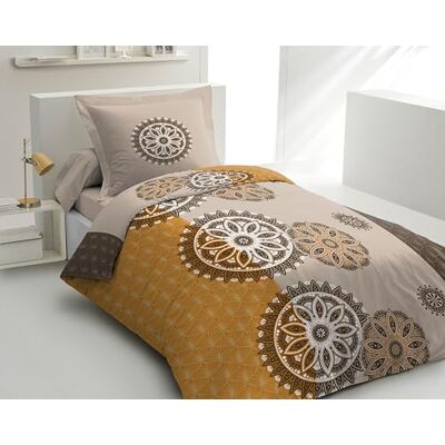 HOME LINGE PASSION Påslakan 2 delar 100% bomull 57 trådar 1 person 140 x 200 cm Yucatan grått och orange ocker HOME LINGE PASSION Påslakan 2 delar 100% bomull 57 trådar 1 person 140 x 200 cm Yucatan grått och orange ocker