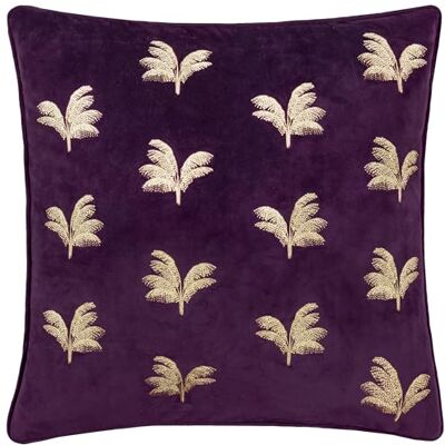 Paoletti Guilded Palms broderad polyesterfylld kudde – plommon – 45 x 45 cm Paoletti Guilded Palms broderad polyesterfylld kudde – plommon – 45 x 45 cm