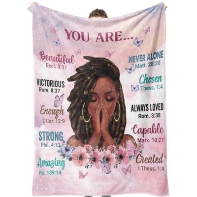 TRENDYNEST Inspirerande citat överkast filt för flickor kvinnor, inspirerande positiva tankar mjuk fleece filtar för sovrum kristen gåva 127 x 152 cm TRENDYNEST Inspirerande citat överkast filt för flickor kvinnor, inspirerande positiva tankar mjuk fleece filtar för sovrum kristen gåva 127 x 152 cm