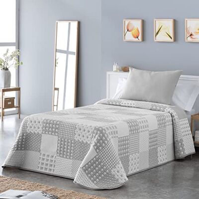 VIALMAN Sofia 21 lätt bouti överkast för dubbelsäng 150 cm sängöverkast 150 Överkast 250 x 270 cm, grå VIALMAN Sofia 21 lätt bouti överkast för dubbelsäng 150 cm sängöverkast 150 Överkast 250 x 270 cm, grå