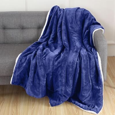 Elegant Comfort Elegant komfort vändbar, solid sherpa filt, filt för hela säsongen – supermjuk, mysig och plysch – dekorativt överkast, perfekt för att slappa, 127 x 152 cm, sherpa överkast kungsblå Elegant Comfort Elegant komfort vändbar, solid sherpa filt, filt för hela säsongen – supermjuk, mysig och plysch – dekorativt överkast, perfekt för att slappa, 127 x 152 cm, sherpa överkast kungsblå
