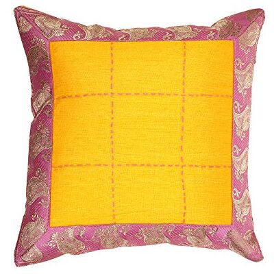RAJRANG etnisk örngott paisley kantha konstsilke & brokat äppelkudde RAJRANG etnisk örngott paisley kantha konstsilke & brokat äppelkudde