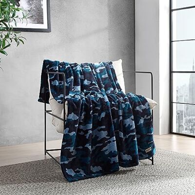 Kenneth Cole filt plysch fleece, mysig heminredning för säng eller soffa, 127 cm x 178 cm, blå Kenneth Cole filt plysch fleece, mysig heminredning för säng eller soffa, 127 cm x 178 cm, blå