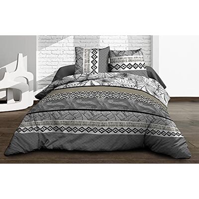 Le linge de Jules påslakan, bomull, grå, 240 x 260 Le linge de Jules påslakan, bomull, grå, 240 x 260