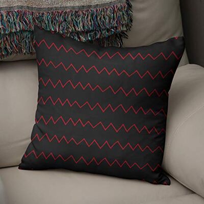 Bonamaison dekorativt kuddöverdrag röd svart prydnadskudde överdrag, heminredning örngott för vardagsrum, soffa, sovrum, storlek: 50 x 50 cm – designad och tillverkad i Turkiet Bonamaison dekorativt kuddöverdrag röd svart prydnadskudde överdrag, heminredning örngott för vardagsrum, soffa, sovrum, storlek: 50 x 50 cm – designad och tillverkad i Turkiet
