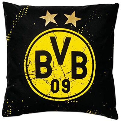 Dortmund Borussia , BVB-kudde stjärnor, svart gul, 40 x 40 cm Dortmund Borussia , BVB-kudde stjärnor, svart gul, 40 x 40 cm
