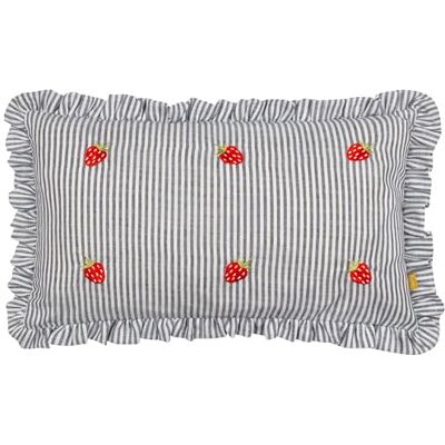 furn. Ugn Les Fruites broderat kuddfodral med volang – jordgubbar – 30 x 50 cm furn. Ugn Les Fruites broderat kuddfodral med volang – jordgubbar – 30 x 50 cm