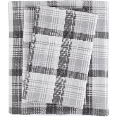 WOOLRICH Flanell 100% bomullslakanset varma mjuka lakan med 35 cm elastisk ficka, stuglivsstil, kall årstid mysiga sängklädesset, matchande kuddfodral, Cal King, grå pläd, 4 delar WOOLRICH Flanell 100% bomullslakanset varma mjuka lakan med 35 cm elastisk ficka, stuglivsstil, kall årstid mysiga sängklädesset, matchande kuddfodral, Cal King, grå pläd, 4 delar