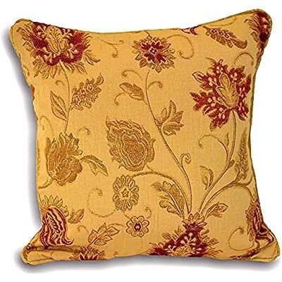Paoletti Riva Zurich Kuddfodral – guldgul – dekorativ blommig jacquarddesign – rörledade kanter – vändbara – 100% polyester – 55 x 55 cm (22 tum x 22 tum) – designad i Storbritannien Paoletti Riva Zurich Kuddfodral – guldgul – dekorativ blommig jacquarddesign – rörledade kanter – vändbara – 100% polyester – 55 x 55 cm (22 tum x 22 tum) – designad i Storbritannien