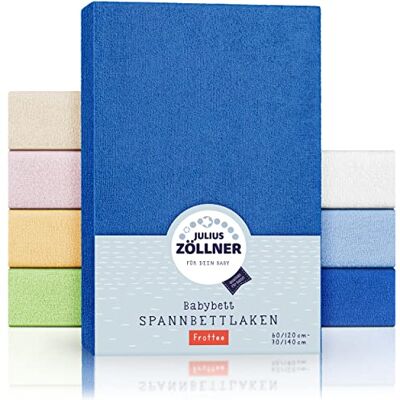 Julius Zöllner Frottélakan för baby- och barnsäng, 60 x 120 cm till 70 x 140 cm, Standard 100 av OEKO-TEX, blå, 1 styck (1-pack) Julius Zöllner Frottélakan för baby- och barnsäng, 60 x 120 cm till 70 x 140 cm, Standard 100 av OEKO-TEX, blå, 1 styck (1-pack)