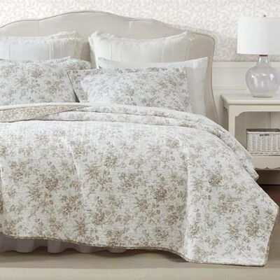 Laura Ashley – King Quilt Set, vändbara blommiga bomullssängkläder med matchande örngott, heminredning för alla årstider (väggmonterad trädgård, brun, kung) Laura Ashley – King Quilt Set, vändbara blommiga bomullssängkläder med matchande örngott, heminredning för alla årstider (väggmonterad trädgård, brun, kung)