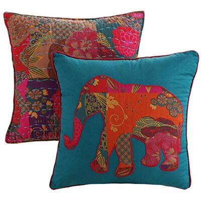 Greenland Home Fashions Grönland hem 3-delat smyckesset, flerfärgat 2-18x18 JEWEL DECORATIVE PILLOWS FEATURING ELEPHANT flerfärgad Greenland Home Fashions Grönland hem 3-delat smyckesset, flerfärgat 2-18x18 JEWEL DECORATIVE PILLOWS FEATURING ELEPHANT flerfärgad