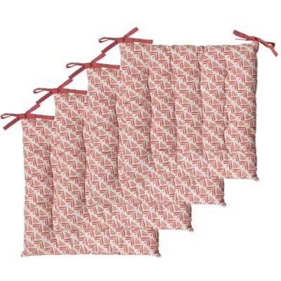 Atout Ciel Set med 4 tvåfärgade fyrkantiga stolsöverdrag, 40 x 40 cm, terracotta tryck/enfärgad Atout Ciel Set med 4 tvåfärgade fyrkantiga stolsöverdrag, 40 x 40 cm, terracotta tryck/enfärgad
