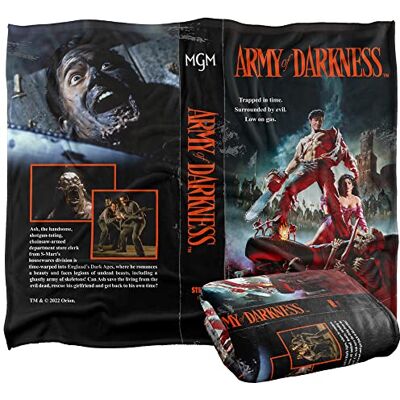 LOGOVISION Army Of Darkness filt, 152 x 127 cm VHS silkeslen känsla supermjuk överkastfilt LOGOVISION Army Of Darkness filt, 152 x 127 cm VHS silkeslen känsla supermjuk överkastfilt