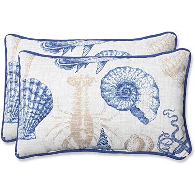 Pillow Perfect Kudde perfekt utomhus havsliv marin rektangulär prydnadskudde, set med 2 Pillow Perfect Kudde perfekt utomhus havsliv marin rektangulär prydnadskudde, set med 2