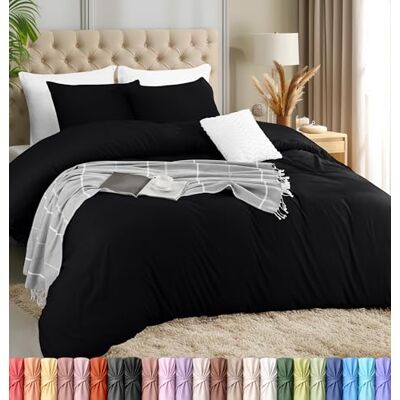 Utopia Bedding Lätt påslakanset med 50 x 90 cm kuddfodral, 220 x 265 cm mjuk mikrofiber polyester (svart) Utopia Bedding Lätt påslakanset med 50 x 90 cm kuddfodral, 220 x 265 cm mjuk mikrofiber polyester (svart)