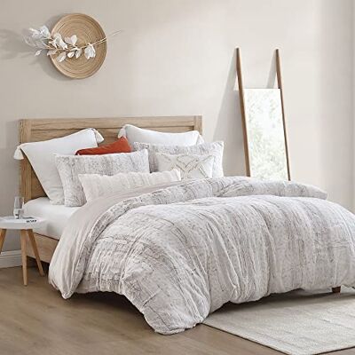 Peri Home Leopard sängkläder fuskpäls supermjuk mysig 3-delad täcke och bluff set, elfenben snö leopard, full/drottning Peri Home Leopard sängkläder fuskpäls supermjuk mysig 3-delad täcke och bluff set, elfenben snö leopard, full/drottning