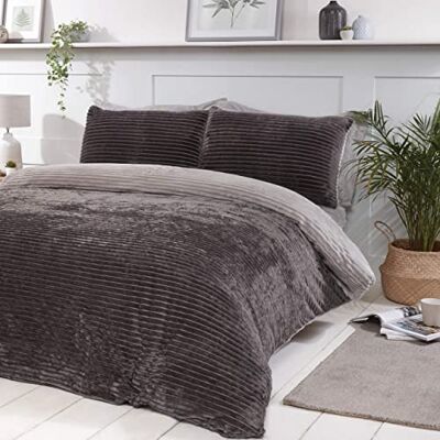 Sleepdown 5056242740926 påslakanset, fleece, grå, kung Sleepdown 5056242740926 påslakanset, fleece, grå, kung