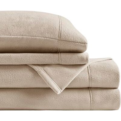 SLEEP PHILOSOPHY True North by SHET20-741 mikrofleece, varma, mjuka plyschlakan med 35,56 cm djup ficka kalla årstider mysiga sängkläder-set, matchande örngott, dubbel XL, khaki, 3 delar SLEEP PHILOSOPHY True North by SHET20-741 mikrofleece, varma, mjuka plyschlakan med 35,56 cm djup ficka kalla årstider mysiga sängkläder-set, matchande örngott, dubbel XL, khaki, 3 delar