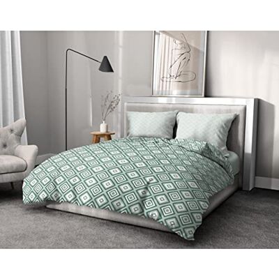 HOME LINGE PASSION Home Passion påslakan 3 delar 100% bomull 57 trådar 2 personer 240 x 260 cm vit och grön räv HOME LINGE PASSION Home Passion påslakan 3 delar 100% bomull 57 trådar 2 personer 240 x 260 cm vit och grön räv
