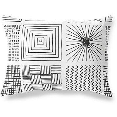 Bonamaison dekorativt kuddöverdrag slumpmässigt mönster, prydnadskuddöverdrag, heminredning örngott för vardagsrum, soffa, sovrum, storlek: 35 x 50 cm – designad och tillverkad i Turkiet Bonamaison dekorativt kuddöverdrag slumpmässigt mönster, prydnadskuddöverdrag, heminredning örngott för vardagsrum, soffa, sovrum, storlek: 35 x 50 cm – designad och tillverkad i Turkiet