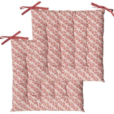 Atout Ciel Set med 2 tvåfärgade fyrkantiga stolsöverdrag, 40 x 40 cm, terracotta tryck/enfärgad Atout Ciel Set med 2 tvåfärgade fyrkantiga stolsöverdrag, 40 x 40 cm, terracotta tryck/enfärgad