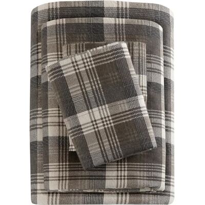 WOOLRICH bomullslakanset stugberlocker tryck, 100% bomull flanell lakan varm och luddig sängkläder set king size lakan, anpassad ficka passar upp till 35 cm madrass, king brown pläd, 4 delar WOOLRICH bomullslakanset stugberlocker tryck, 100% bomull flanell lakan varm och luddig sängkläder set king size lakan, anpassad ficka passar upp till 35 cm madrass, king brown pläd, 4 delar