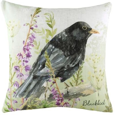 furn. Evans Lichfield Spring Birds Black Bird Akvarell Fjäder Fylld Kudde furn. Evans Lichfield Spring Birds Black Bird Akvarell Fjäder Fylld Kudde