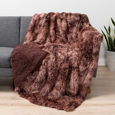 PAVILIA Brun fluffig filt för soffan, luddig för kvinnor män, lurvig plysch varm för sängsoffa, supermjuk tjock fuskpäls sherpa, batik, 50 x 60 PAVILIA Brun fluffig filt för soffan, luddig för kvinnor män, lurvig plysch varm för sängsoffa, supermjuk tjock fuskpäls sherpa, batik, 50 x 60