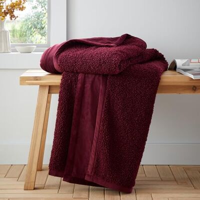 Catherine Lansfield So Soft Velvet Boucle 130 x 170 cm Filt Damson Catherine Lansfield So Soft Velvet Boucle 130 x 170 cm Filt Damson