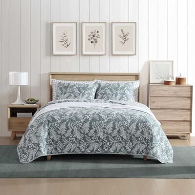 Eddie Bauer – Queen påslakan, vändbara bomullssängkläder med matchande örngott, vildblomsinspirerad heminredning med rand omvänd (ormbunksgrön, drottning) Eddie Bauer – Queen påslakan, vändbara bomullssängkläder med matchande örngott, vildblomsinspirerad heminredning med rand omvänd (ormbunksgrön, drottning)