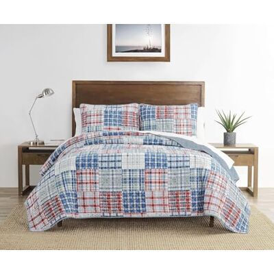Nautica Twin påslakanset, sängkläder i bomull för alla årstider, lätta och vändbara, nödvändigheter för studentrum (Raeford Blue, Twin) Nautica Twin påslakanset, sängkläder i bomull för alla årstider, lätta och vändbara, nödvändigheter för studentrum (Raeford Blue, Twin)