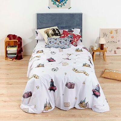 BL BELUM BELUM Påslakan med 100% bomull Modell Platform 9 3-4 Knappar för 90 säng (155x220 cm.); Påslakan Lätt och komfortabel; Påslakan Officiella licenser BL BELUM BELUM Påslakan med 100% bomull Modell Platform 9 3-4 Knappar för 90 säng (155x220 cm.); Påslakan Lätt och komfortabel; Påslakan Officiella licenser