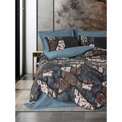 Nuit Des Rêves Ranforce Single Quilt Cover Set, Petrol-grön, 135 x 200 cm 100% bomull, reaktivt tryck, maskintvättbar och knappstängning Mjuk och snygg sängkläder Nuit Des Rêves Ranforce Single Quilt Cover Set, Petrol-grön, 135 x 200 cm 100% bomull, reaktivt tryck, maskintvättbar och knappstängning Mjuk och snygg sängkläder