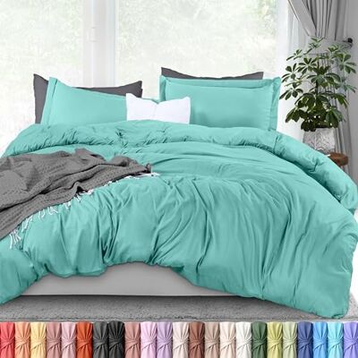 Utopia Bedding Utopia Sängkläder, påslakan, queen size, set – 1 påslakan med 2 örngott – 3 delar täckesskydd med dragkedja – ultramjukt borstad mikrofiber, 23 cm x 230 cm (drottning, spa-blå) Utopia Bedding Utopia Sängkläder, påslakan, queen size, set – 1 påslakan med 2 örngott – 3 delar täckesskydd med dragkedja – ultramjukt borstad mikrofiber, 23 cm x 230 cm (drottning, spa-blå)