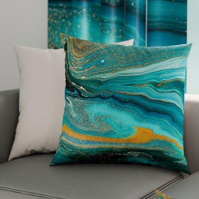 PETTI Artigiani Italiani Ett par örngott 50 x 50 cm i mikrofiber, kuddar för sovrum, soffa, vardagsrum, set med 2 örngott, örngott i marmor, grön, 100% tillverkad i Italien PETTI Artigiani Italiani Ett par örngott 50 x 50 cm i mikrofiber, kuddar för sovrum, soffa, vardagsrum, set med 2 örngott, örngott i marmor, grön, 100% tillverkad i Italien