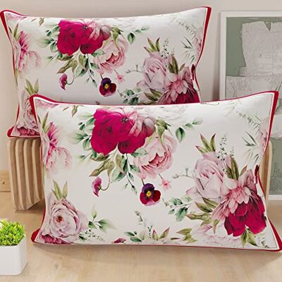 PETTI Artigiani Italiani PETTI Hantverkare Italienska Par örngott Sängkuddar, örngott Digital Printing Design Blommig 08, 100% Microfiber Anallergisk, 100% Made in Italy PETTI Artigiani Italiani PETTI Hantverkare Italienska Par örngott Sängkuddar, örngott Digital Printing Design Blommig 08, 100% Microfiber Anallergisk, 100% Made in Italy