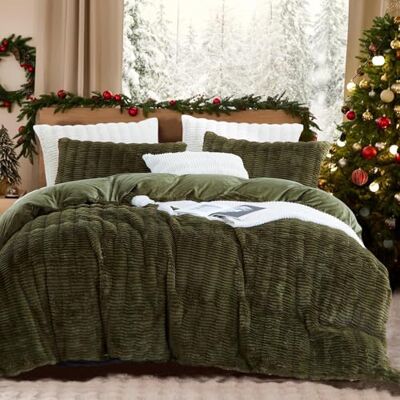 Lanqinglv Plysch sängkläder 135 x 200 grön mörkgrön fluffig lång päls vintersängkläder varm mysig flanell fleece kashmir touch påslakan med dragkedja och 1 örngott 80 x 80 cm Lanqinglv Plysch sängkläder 135 x 200 grön mörkgrön fluffig lång päls vintersängkläder varm mysig flanell fleece kashmir touch påslakan med dragkedja och 1 örngott 80 x 80 cm