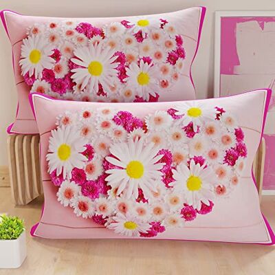 PETTI Artigiani Italiani PETTI Hantverkare Italienska Par örngott Sängkuddar, örngott Digital Printing Design Blommig 11, 100% Microfiber, 100% Made in Italy PETTI Artigiani Italiani PETTI Hantverkare Italienska Par örngott Sängkuddar, örngott Digital Printing Design Blommig 11, 100% Microfiber, 100% Made in Italy