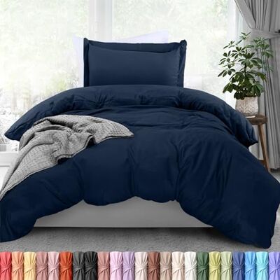 Utopia Bedding Utopia sängkläder påslakan dubbel storlek – 2 delar med blixtlåsstängning – 1 täckesskydd 152 x 26 cm och 1 örngott 50 x 66 cm (marinblå) täcke ingår inte Utopia Bedding Utopia sängkläder påslakan dubbel storlek – 2 delar med blixtlåsstängning – 1 täckesskydd 152 x 26 cm och 1 örngott 50 x 66 cm (marinblå) täcke ingår inte