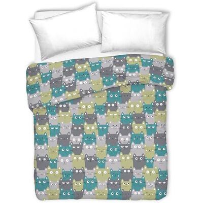 PENSIERI DELICATI Sängöverkast för dubbelsäng, 260 x 280 cm, enkelhandduk i 100% bomull, perfekt som heminredning, överkast för 2 kvadrater, grön Happycat-mönster, 100% tillverkad i Italien PENSIERI DELICATI Sängöverkast för dubbelsäng, 260 x 280 cm, enkelhandduk i 100% bomull, perfekt som heminredning, överkast för 2 kvadrater, grön Happycat-mönster, 100% tillverkad i Italien