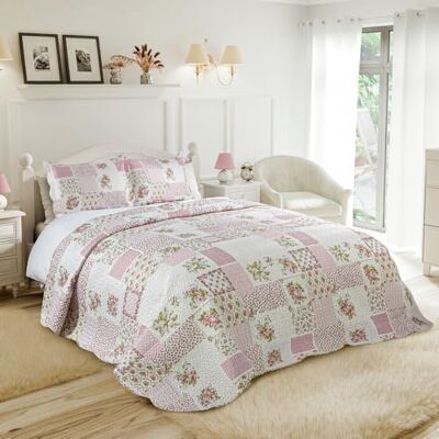 S.Green Cotswold Dubbelsängsöverdrag Rosa Blommig Patchwork - Dubbelsängsöverdrag S.Green Cotswold Dubbelsängsöverdrag Rosa Blommig Patchwork - Dubbelsängsöverdrag