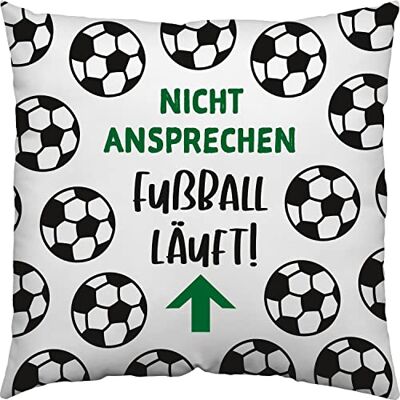 GRUSS & CO Kudde motiv fotboll, bomull, 30 cm x 30 cm, vändmotiv GRUSS & CO Kudde motiv fotboll, bomull, 30 cm x 30 cm, vändmotiv