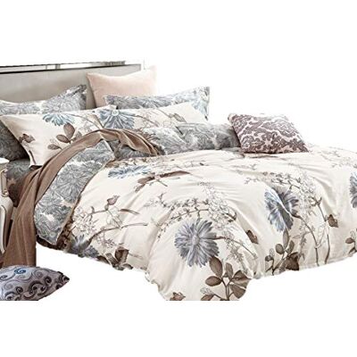 Swanson Beddings Swanson sängkläder tusensköna silhuett vändbart blommigt tryck 3-delat bäddset i 100% bomull, påslakan och två örngott (kung) Swanson Beddings Swanson sängkläder tusensköna silhuett vändbart blommigt tryck 3-delat bäddset i 100% bomull, påslakan och två örngott (kung)
