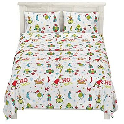 Franco The Grinch by Dr. Seuss Holiday Bedding Super Soft Flannel Sheet Set, Full, by Franco The Grinch by Dr. Seuss Holiday Bedding Super Soft Flannel Sheet Set, Full, by