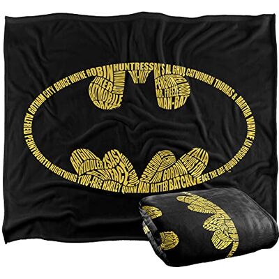 LOGOVISION Batman logotyp silkeslen känsla supermjuk filt 152 x 127 cm LOGOVISION Batman logotyp silkeslen känsla supermjuk filt 152 x 127 cm