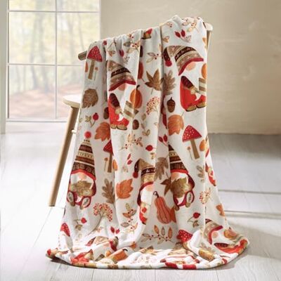 Catherine Lansfield Woodland Gonks mysig fleece 130 x 170 cm filt överkast naturlig Catherine Lansfield Woodland Gonks mysig fleece 130 x 170 cm filt överkast naturlig