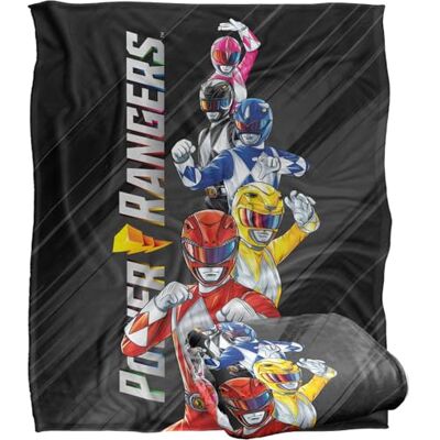 LOGOVISION Power Rangers filt, 152 x 127 cm Ranger Stack Silkeslen Touch Supermjuk överkastfilt LOGOVISION Power Rangers filt, 152 x 127 cm Ranger Stack Silkeslen Touch Supermjuk överkastfilt