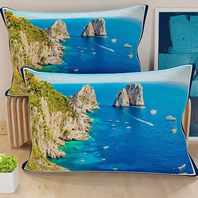PETTI Artigiani Italiani PETTI Hantverkare Italienska Par örngott Sängkuddar, örngott Digital Print Design Marino 03, 100% Microfiber Anallergisk, 100% Made in Italy PETTI Artigiani Italiani PETTI Hantverkare Italienska Par örngott Sängkuddar, örngott Digital Print Design Marino 03, 100% Microfiber Anallergisk, 100% Made in Italy